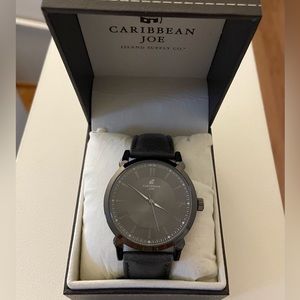 New “Caribbean Joe “men’s watch.Color gray,leather.🤍